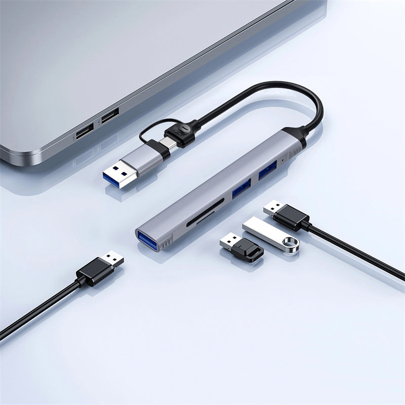 Wiwu Wi-HB003 Zolo Serisi USB3.0 + USB2.0 + SD/TF Bağlantılı Type-C USB-A 5in1 Hub Wiwu Wi-HB003 Zolo Serisi USB3.0 + USB2.0 + SD/TF Bağlantılı Type-C USB-A 5in1 Hub